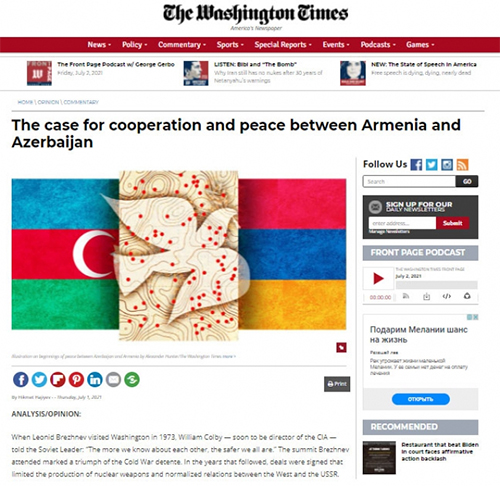 Azərbaycan Prezidentinin köməkçisi Hikmət Hacıyev Amerikanın nüfuzlu nəşri vasitəsilə Ermənistanı sülhə çağırıb - Vimarsana News